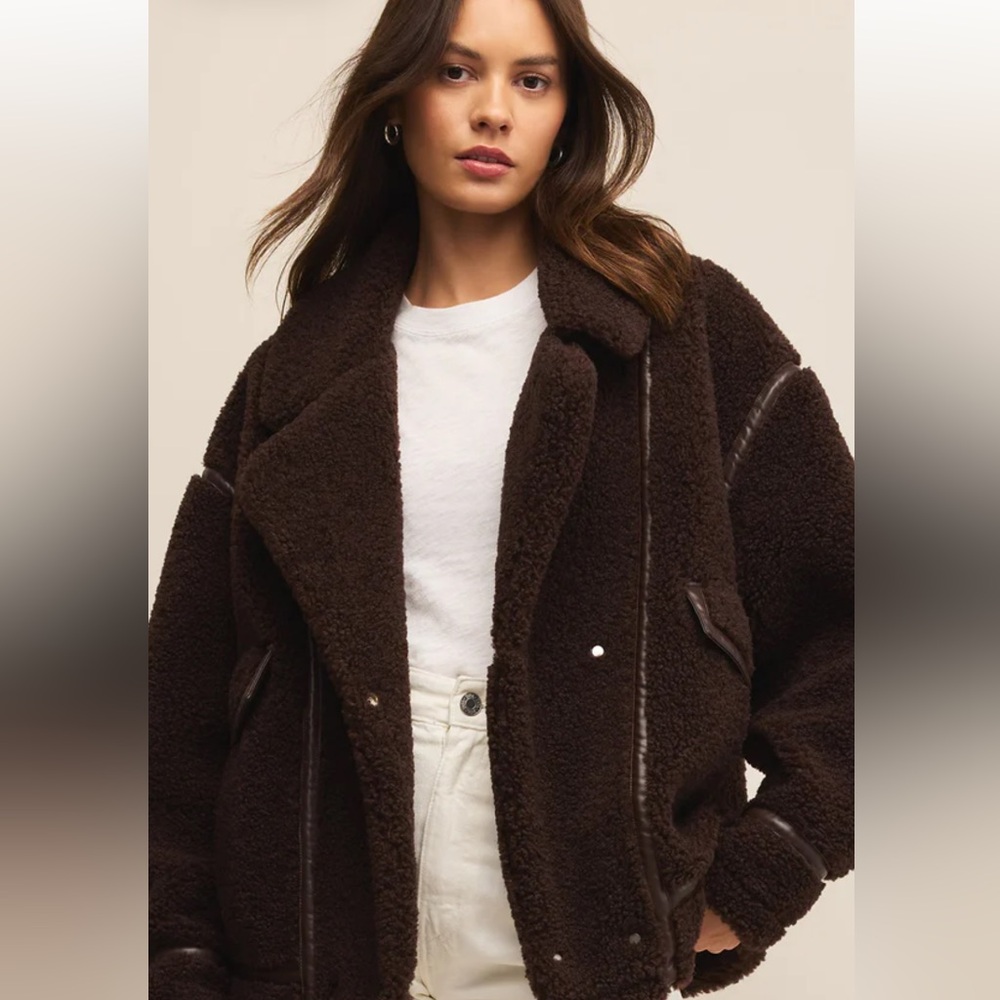 Z Supply Dark Brown Teddy Jacket